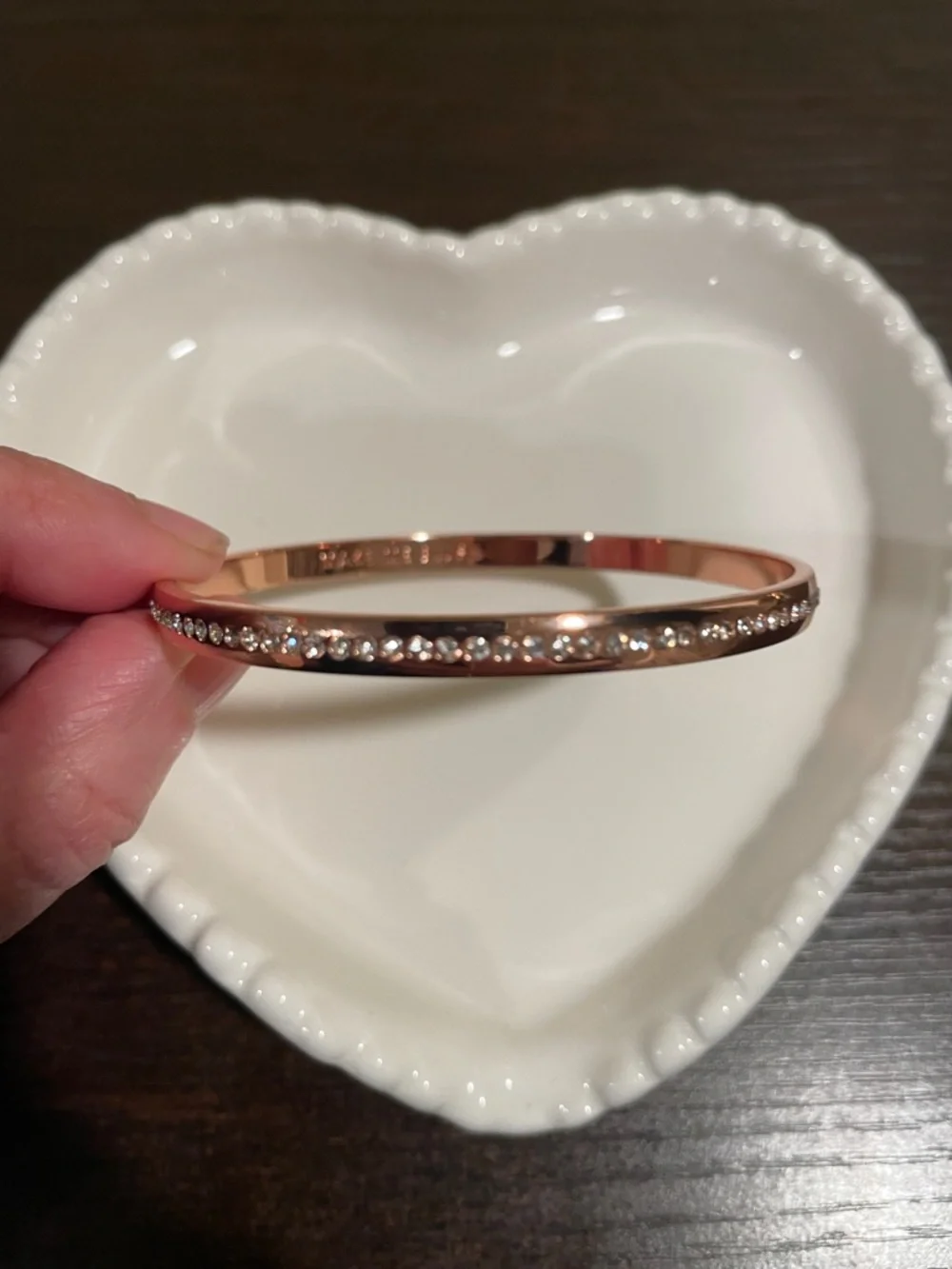 Kate Spade "Make Me Blush" Rose Gold Crystal Pavé Bangle Bracelet - Picture 6 of 8